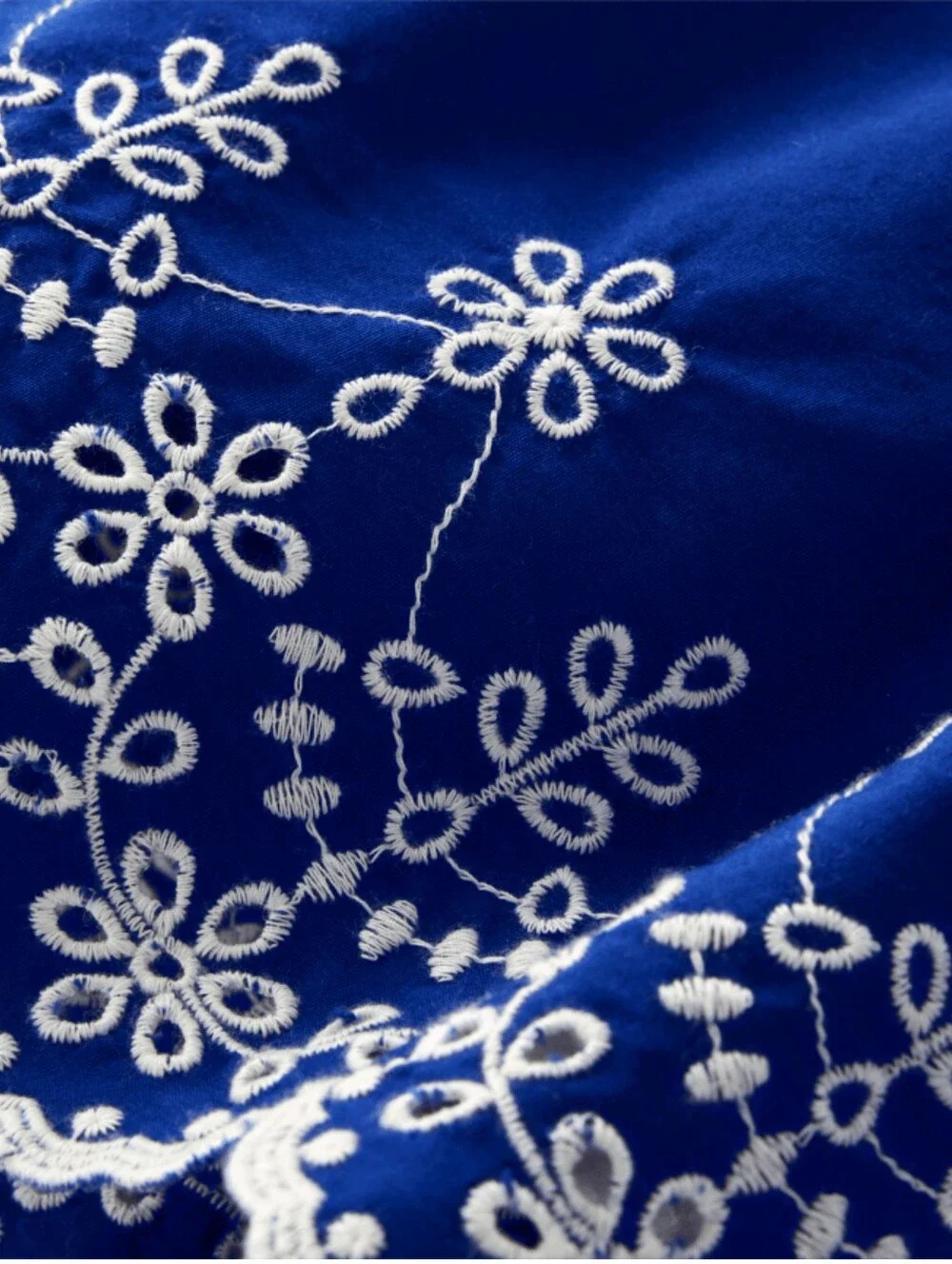 Gymboree Girls Blue Cotton White Embroidery Eyelet Fit & Flare Dress Size 12 NEW